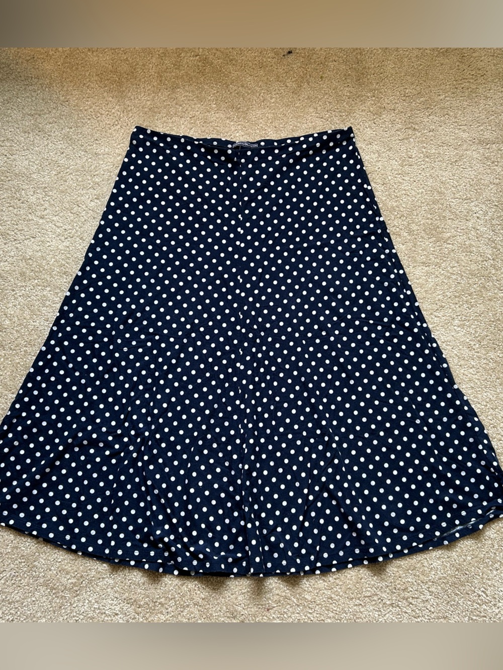 American Living Navy Pencil Skirt with White Polka Dots